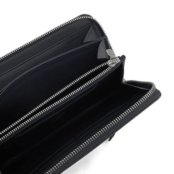 Louis Vuitton Long Wallet Round Zipper Zippy Lock Me Calf Leather Noir - Picture 5 of 6